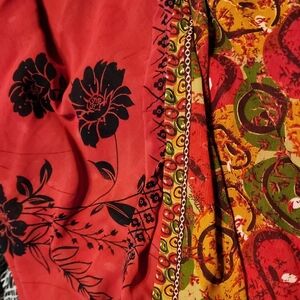 Bohemian Silk Floral Print Wrap Skirt